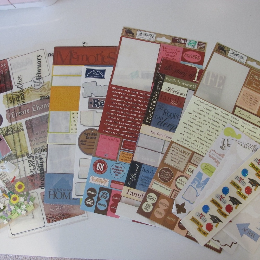 Scrapbooking Sticker Bundle For Paper Crafts Family Home Memories (New & Used)